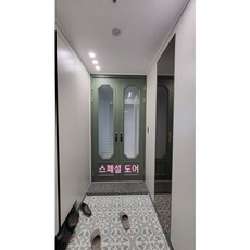 스페셜 도어_프렌치 여닫이 중문 골드 투명