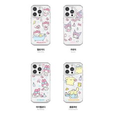 [정품] 산리오 목욕 카드 투명 하드 케이스 카드수납 귀여운 캐릭터 쿠로미 마이멜로디 시나모롤 폼폼푸린 포차코 한교동 배드바츠마루 아이폰 갤럭시 iphone galaxy