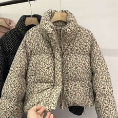 꽃무늬패딩 여성 여자 면누빔 자켓 잠바 귀여운 플라워 할머니 오버핏 퀄팅 깔깔이 겨울 점퍼 일 아우터 노카라 엄마 퀼팅 패턴