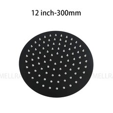 욕실 레인 샤워 헤드 초박형 수압 로즈 골드 매트 블랙 브러시드, 12.Matte black 12, 1개