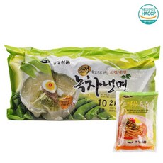 [명家면옥] 열무육수 녹차냉면10인분 (녹차면2kg+열무육수10팩), 단품