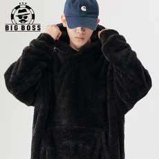 남자 후드티 오버핏 빅사이즈 기모 후드집업 블랙 후드티