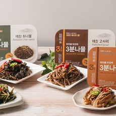 지리산 피아골 초간편 3분나물 데친 고사리 취나물 부지깽이나물 토란대 나물 4종 밀키트, E세트(고사리+취나물+부지깽이+토란대), 1세트