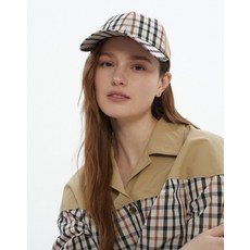 24SS [TRENCH COLLECTION] 브라운 체크배색 캡모자 DLHE4B107W2