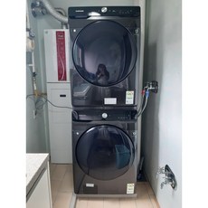 삼성전자 그랑데AI 드럼세탁기 WF24T8500KE 24kg+건조기 DV17T8740SE 17kg+직렬설치 패키지 방문설치, 세탁기(WF24T8500KV), 블랙 케비어
