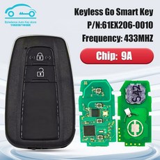 자동차디지털키 스마트키 차량 원격 스마트 리모컨 자동차 키 쉘 도요타 CHR 정품 2018 BR2EX 433MHz PN61EX2060010 9A 칩 카드, 1)Shell only, 1개