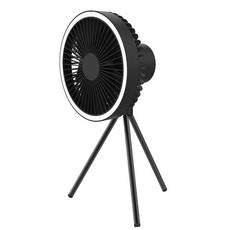 PYHO 캠핑 선풍기 LED 충전식 무선 선풍기 휴대용 선풍기+수납 가방 캠핑 선풍기 추천, 블랙, LED 10000mA