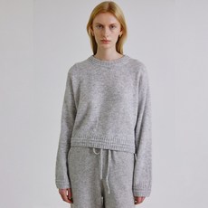 스텝어라운드 Baby alpaca rib line drop knit_LIGHT GREY