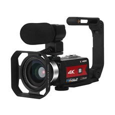 디지털 캠코더 듀얼4k 5600만화소 18X UHD 야간촬영 라이브방송, 기본캠코더