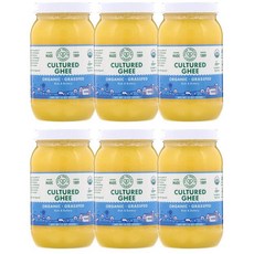 Pure Indian Foods Grass-Fed & Cultured Ghee 퓨어 인디언 푸드 컬처드 기버터, 425g, 6개