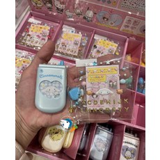 일본 산리오 플립 미니어처 핸드폰 장난감 모형 귀여운 스티커 액자 키링 시나모롤 쿠로미 키티, 1개, 스팟 계피 개