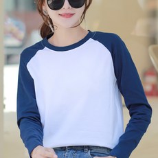 글로벌케이 봄긴팔티셔츠 패치워크 블러킹 롱슬리브티 여성의류 봄계절 와이드 루즈핏 하라쥬크 무드 학생 이너 상의