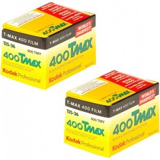 2 x Kodak 400 TMAX Professional ISO 400 36mm 36 노출 흑백 필름, 단일옵션