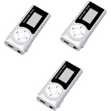  미키킷 미니 MP3 플레이어 본체 LED 손전등 스크린 슬롯이 있는, mediumx3pcs _Silverx3pcs 