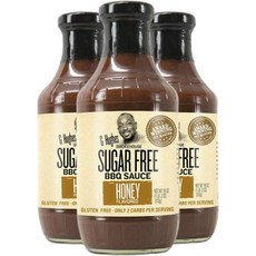 G Hughes Sugar Free G 휴스 슈가프리 허니 BBQ 소스 18oz 3팩, 510g, 3개