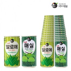 알로에음료 참 맑은 알로에 매실 혼합 175ml 각 15개 총 30개 맛 음료 캔, 1세트