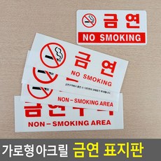 가로형 아크릴 금연 표지판 / 제품선택 배송상품 : 투톤 (디자인문패/인테리어소품/인테리어/가구 추천), 1개