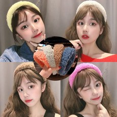 [바보사랑]컬리 뽀글이 컬러풀 머리띠 헤어밴드