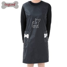 [해외] DOGLEMI 방수 PET DOG CAT 빗 손질 앞치마 와 POCKETS NYLON PET BLACK 미용사 ~ 임신복 옷 두 SIZE M L 한 ALL SEASONS, 검정 L chest 110cm