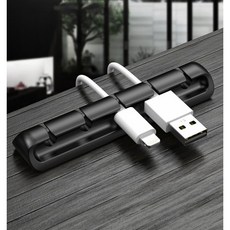 이스타몰 USB 케이블고정 이어폰 고정 홀더 케이블 책상 차량 마우스 헤드셋 선 정리, CM-07(홀 7개)_블랙, 1개