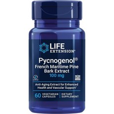 Life Extension Pycnogenol French Maritime Pine Bark Extract 100mg 60 Vegetarian Capsules [2개월분]