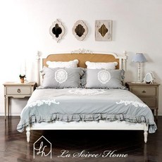 꼬떼따블 수입 코튼 블루그레이 침구커버세트 퀸, (200x230 퀸)/블루그레이, 1개