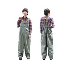 PVC코팅 멜빵형 해상용 바지우의 FARM-10071 국방색, 국방