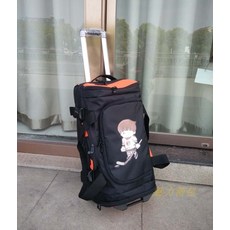 아이스하키 캐리어 장비 가방, 32인치, 블랙과 오렌지 스트랩 인형 피규어 더블 일레븐 가