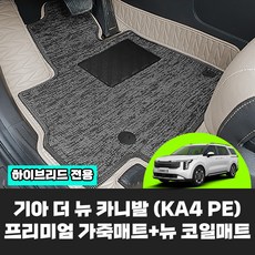 기아 카니발 4세대 KA4 차량용품 프리미엄 가죽매트+하이브리드 코일 바닥 카매트 (바닥 매트 세트), 9인승(컴포트_무/토프브라운), 그레이