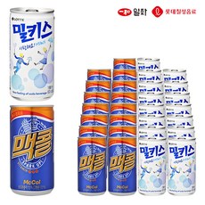 맥콜190ml & 밀키스190ml 각15개 총30개 캔음료 탄산음료 사무실간식 혼합세트 묶음캔음료, 1세트, 190ml