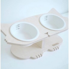 감자냥 고양이 밥그릇 2구, 1개, 우드