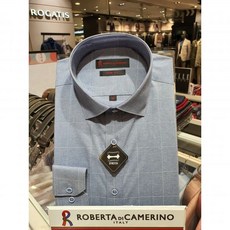 로베르따 S/S 스판 사각체크 와이드카라 슬림핏 긴팔셔츠 RL12512 백화점 아울렛 (4444385)