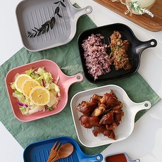 맛있는유혹 그릴 손잡이 사각 접시, 5가지세트