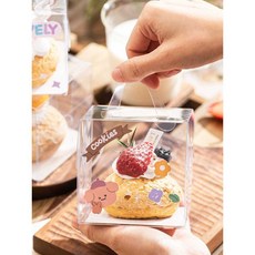 원데이클래스 케이크 디저트 베이킹 쿠킹 미니케이크 투명박스 50세트, 5인치 15x15x13cm 50세트