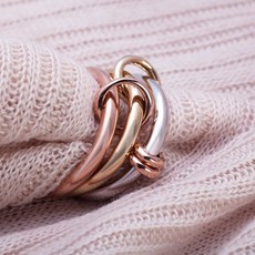 14k삼색레이어드반지