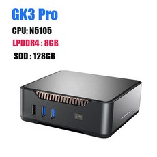 GK3V PRO 인텔 N5105 미니 PC 윈도우 쿼드 코어 컴퓨터 8G LPDDR4 128G/256GB/512G 듀얼 밴드 WIFI 블루투, 02 8GB 128GB_02 AU, 02 8GB 128GB_02 AU, 없음