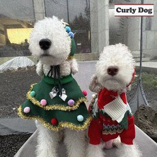 디작소 컬리독 강아지 크리스마스 코스튬 모음집 6종 세트, 1니트+목도리2종세트2XL