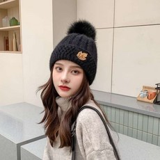 가을과 겨울 모든 계절 패션 두꺼운 토끼 모직 모자 플러스 벨벳 보호-14971