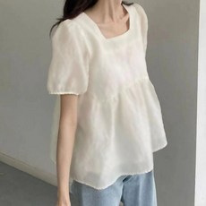 루나걸 여성용 엘리안 스퀘어넥 블라우스 L25SMBL052302