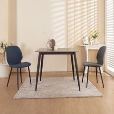 동서가구 스위티 세라믹 800 양면식탁 세트(＋패브릭 의자 2개) DF924578, 블루1+그레이1