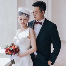 새틴 튜브탑 한식 심플 작은 키 외출함 사 하객 주재함 슬림핏