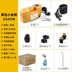 스팀해빙기 수도 보일러 관 녹이기 고압 고온 스팀 청소, 전자 스위치 2600W- 옐로우