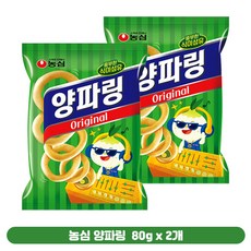 농심 양파링 80g식이섬유/양파스낵, 80g, 2개