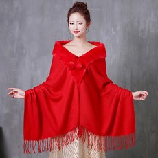 어깨숄 스카프 숄 겸용 신부 웨딩드레스 이브닝드레스 망토 밖에걸쳐입는스타일 가을겨울 결혼 밍크숄 저녘파티