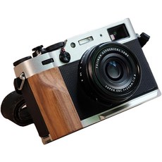 fujifilm 혜이산 FUJIFILM X100V 후지 필름 전용 핸드 그립 메탈 단목재 베이스 바디 케이스용 그립입니다 호환 전지 교환 편리 밑면 개폐