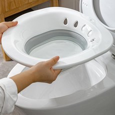 좌욕기 접이식 임산부 치질 출산 케어 변기 폴딩 좌욕 대야, 1개, 화이트