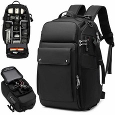 대용량 카메라배낭 가방 방수 드론 컴퓨터 DSLR 사진, 1개, 블랙 31-22-48CM