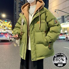 루즈핏 남성 후드 캐쥬얼 숏패딩