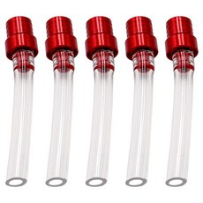 Taiss 오토바이 가스 캡 2개레드 탱크 연료 구 내부에 작은 스틸 볼이 있는 호흡 튜브 호스 브리더 모든 오프로드 ATVs.F-011-R 핫템 잇템, Transparent hose, red, 2개