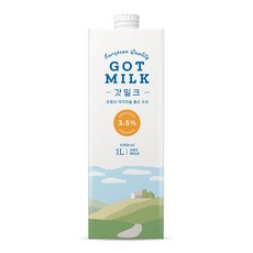갓 밀크 멸균우유, 1L, 3개